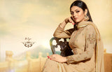 BEIGE EMBROIDERED GEORGETTE INDIAN SALWAR SUIT - Asian Party Wear