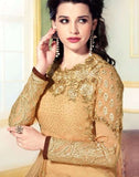 L19008 GOLD LAVINA HEAVY EMBRIODERD DESIGNER DRESS - Asian Party Wear