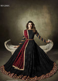 Black Jacquard Anarkali Dress Evening Gown - Asian Party Wear