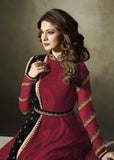 Red Aline Dress Indian Anarkali Gown - Asian Party Wear