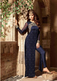 ORIGINAL BEST SELLER 3103 DARK BLUE MAISHA INFINITY EMBROIDERED EID SUIT - Asian Party Wear