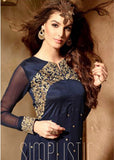 ORIGINAL BEST SELLER 3103 DARK BLUE MAISHA INFINITY EMBROIDERED EID SUIT - Asian Party Wear