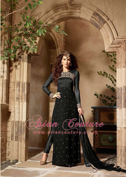 BEST SELLER 3103-D BLACK MAISHA ORIGINAL INFINITY ADDICTION SUIT - Asian Party Wear