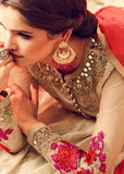 4507 BEIGE MAISHA MASKEEN DESIGNER WEDDING WEAR DRESS - Asian Party Wear