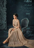 CREAM FULLY EMBROIDERED INDIAN WEDDING GOWN - Asian Party Wear