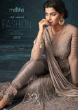 GREY INDIAN PARTY AND EVENING GOWN - Asian Party Wear