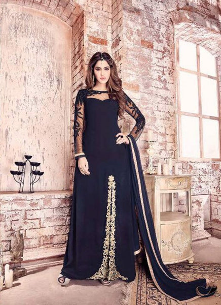 NAVY BLUE MAISHA DESIGNER ANARKALI SUIT - Asian Party Wear