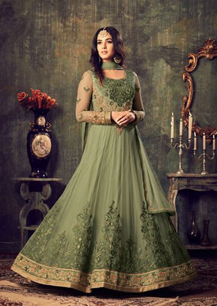 MZ4703 GREEN MAISHA AZARA BRIDAL WEDDING WEAR LEHNGA - Asian Party Wear