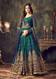 MZ4705 NAVY BLUE/GREEN MAISHA AZARA BRIDAL WEDDING WEAR DRESS - Asian Party Wear