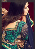 MZ4705 NAVY BLUE/GREEN MAISHA AZARA BRIDAL WEDDING WEAR DRESS - Asian Party Wear