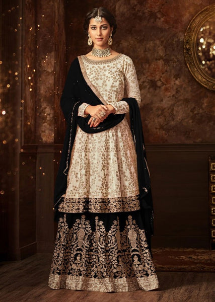 BLACK LENGHA PARTY READYMADE SUIT (2 Weeks Delivery) - Asian Party Wear