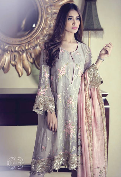 MARIAB EMBROIDERED CHIFFON SUIT - Asian Party Wear