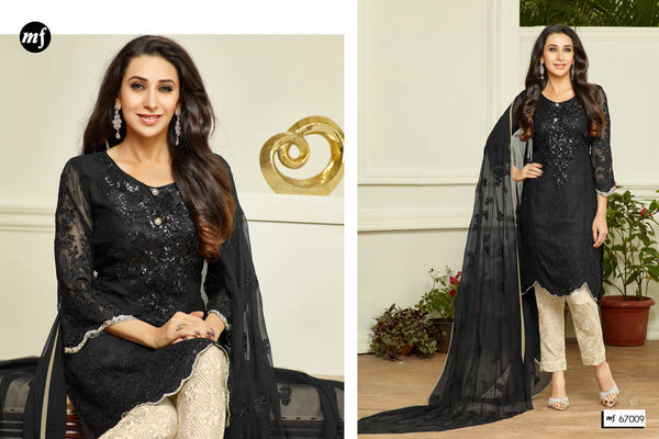 Black & Beige Classic Party Wear Designer Suit - Asian Party Wear