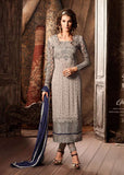 SLEET GREY MOHINI GLAMOUR VOL 34 SEMI STITCHED DESIGNER SALWAR SUIT - Asian Party Wear