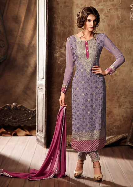 PURPLE MOHINI GLAMOUR VOL 34 SEMI STITCHED DESIGNER SALWAR SUIT - Asian Party Wear