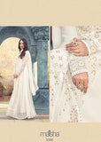 BRILLIANT WHITE INDIAN PAKISTANI PARTY WEAR ANARKALI DRESS - Asian Party Wear