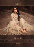 BEIGE PAKISTANI PARTY WEAR GHARARA PANT SUIT - Asian Party Wear