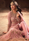 Pink Gold Embellished Evening Gown - Asian Party Wear