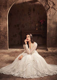 White Fairy Embellished Wedding Gown ( Large size) - Asian Party Wear