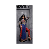 ZMS12010 Blue With Red MAISHA MASKEEN Dress - Asian Party Wear