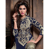 ZMS16003 Blue With Gold MAISHA MASKEEN Dress - Asian Party Wear