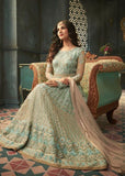 Mint Indian Party Wear Asian Anarkali Wedding Bridal Dress - Asian Party Wear