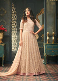 Peach Indian Party Wear Asian Anarkali Wedding Bridal Dress - Asian Party Wear