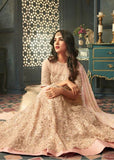 Peach Indian Party Wear Asian Anarkali Wedding Bridal Dress - Asian Party Wear