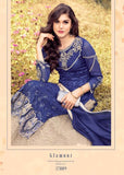 NAVY BLUE EVENING PARTY  WEAR INDIAN DESIGNER LENGHA SUIT - Asian Party Wear