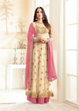 4605-A CREAM MAISHA DESIGNER WEDDING WEAR ANARKALI DRESS - Asian Party Wear