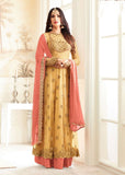 4605-D YELLOW MAISHA DESIGNER WEDDING WEAR ANARKALI DRESS (4 weeks delivery) - Asian Party Wear