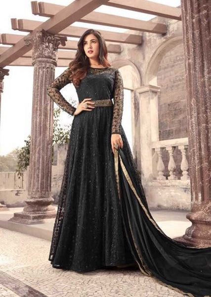 5207 BLACK MAISHA ZUAAN WEDDING WEAR GOWN - Asian Party Wear