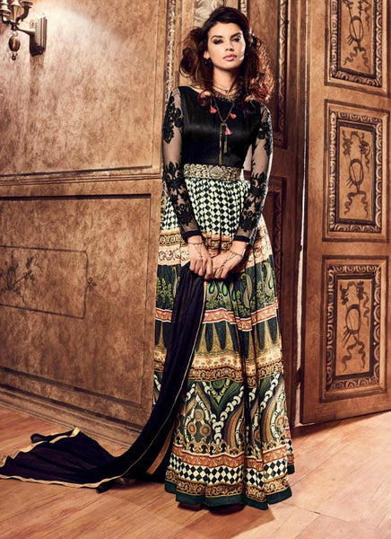 BLACK AND GREEN MAISHA LAVISH 3 PARTY WEAR SUIT - Asian Party Wear