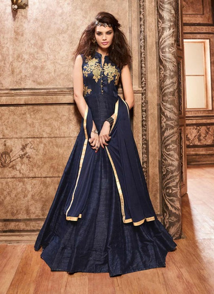 Z16003 Navy Blue Maisha Designer Eid & Party Wear Dress - Asian Party Wear