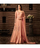 PEACH WEDDING WEAR INDIAN ANARKALI DRESS - Asian Party Wear