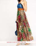 Contrast Floral Maxi Bolero Dress - Asian Party Wear