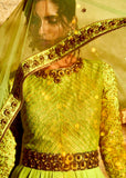 3037 GREEN NAKKASHI GOLD DUST WEDDING WEAR SUIT - Asian Party Wear