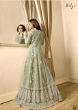 EID DRESS COLLECTION: NILE GREEN EMBELLISHED ANARKALI SUIT - Asian Party Wear