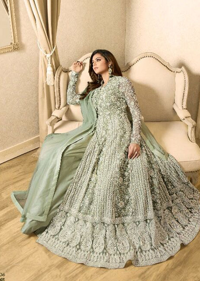 EID DRESS COLLECTION 2019: NILE GREEN EMBELLISHED ANARKALI SUIT EID DRESS COLLECTION 2019: NILE GREEN EMBELLISHED ANARKALI SUIT