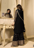 EID DRESS COLLECTION: BLACK  EMBELLISHED GHARARA PENT DRESS - Asian Party Wear