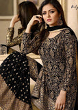 EID DRESS COLLECTION: BLACK  EMBELLISHED GHARARA PENT DRESS - Asian Party Wear