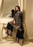 EID DRESS COLLECTION: BLACK  EMBELLISHED GHARARA PENT DRESS - Asian Party Wear