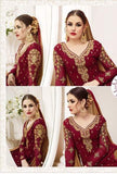 1307 BURNT HENNA RED NYSA DIAMOND BRASSO GEORGETTE PARTY WEAR CHURIDAAR SUIT - Asian Party Wear