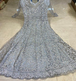 ASH GREY INDIAN BRIDAL & WEDDING GOWN - Asian Party Wear