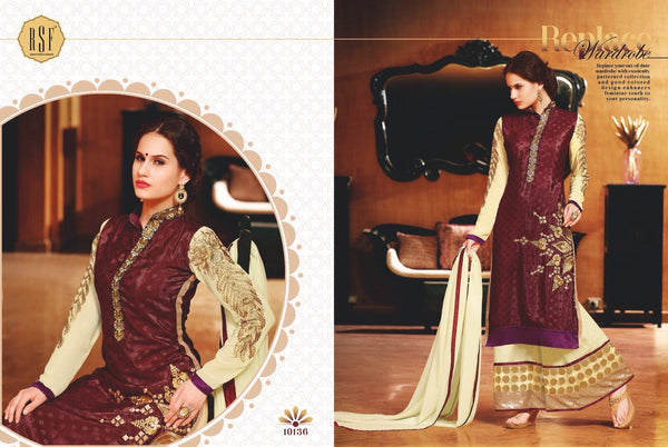 MAROON DESIGNER PARTY WEAR SALWAR KAMEEZ SUIT - Asian Party Wear