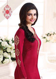 KS-4923 RED KASEESH SILKINA FRENCH CREPE PARTY WEAR SUIT - Asian Party Wear