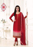 KS-4926 RED KASEESH SILKINA ROYAL CREPE PARTY WEAR SUIT - Asian Party Wear