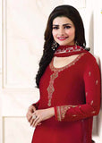 KS-4926 RED KASEESH SILKINA ROYAL CREPE PARTY WEAR SUIT - Asian Party Wear