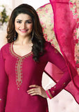 RED KASEESH SILKINA ROYAL CREPE 9 PARTY WEAR SUIT - Asian Party Wear