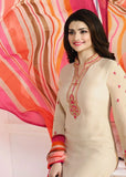 BEIGE KASEESH SILKINA ROYAL CREPE 9 PARTY WEAR SUIT - Asian Party Wear